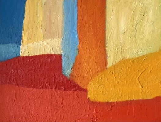 Zwei Kamine, 46x61cm, 2023